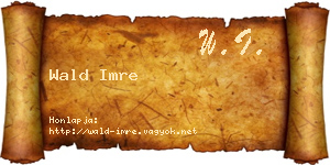 Wald Imre névjegykártya
